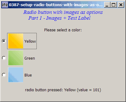 How to setup radio buttons with images as options - Part 1?