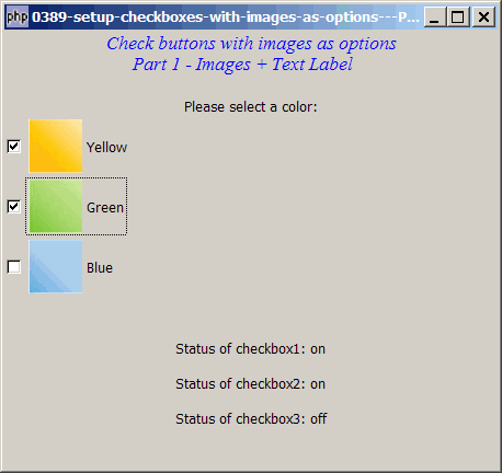 How to setup checkboxes with images as options - Part 1?