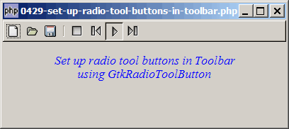 How to set up radio tool buttons in toolbar - Part 1?