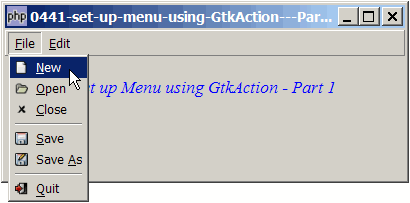 How to set up menu using GtkAction - Part 1?