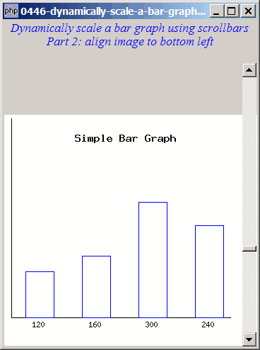 How to dynamically scale a bar graph using scrollbars - Part 2 - align bottom left?
