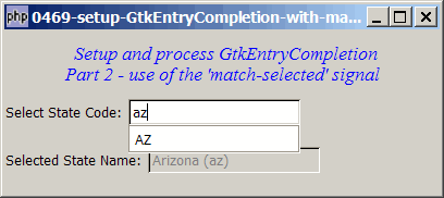 How to setup GtkEntryCompletion with match selected signal - Part 2?