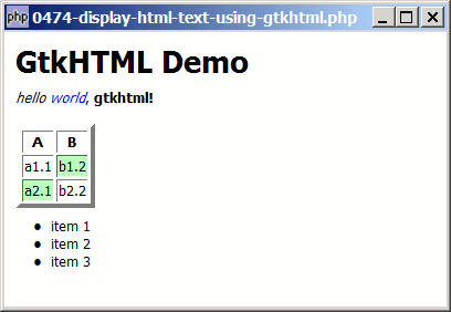 How to display html text using gtkhtml - Part 2?