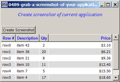 How to grab a screenshot of your application?