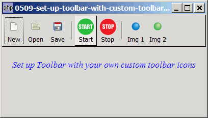 How to set up toolbar with custom toolbar icons?